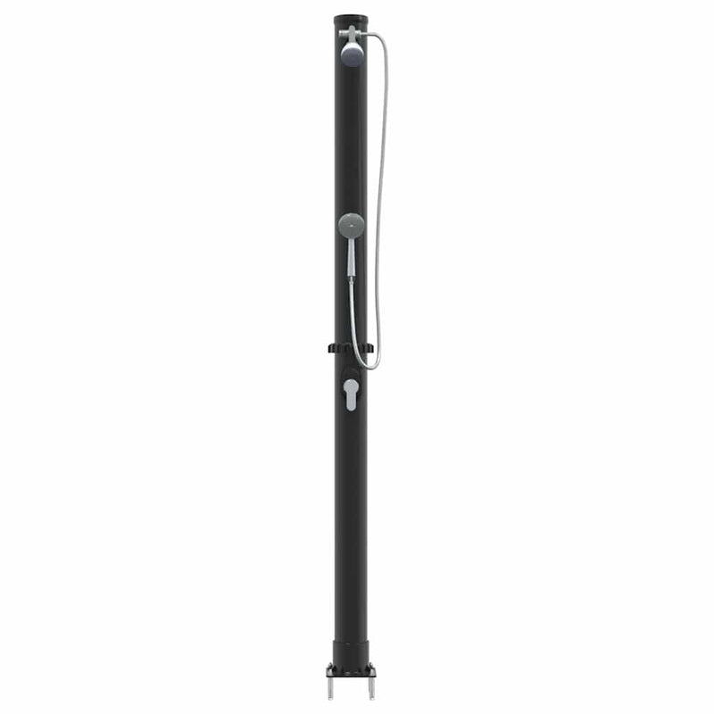 vidaXL Kültéri Napelemes Zuhany Fekete 217 cm PVC és alumínium