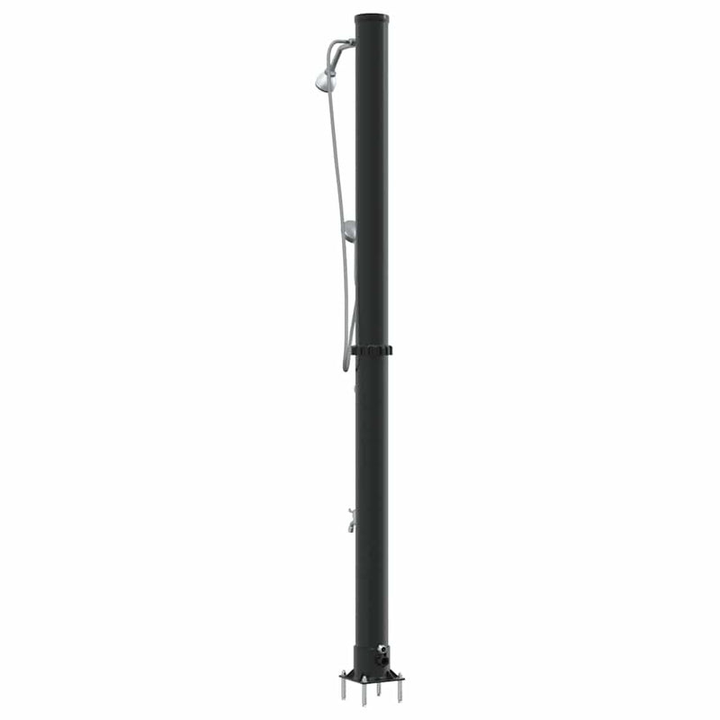 vidaXL Kültéri Napelemes Zuhany Fekete 217 cm PVC és alumínium