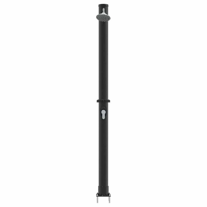 vidaXL Kültéri Napelemes Zuhany Fekete 217 cm PVC és alumínium