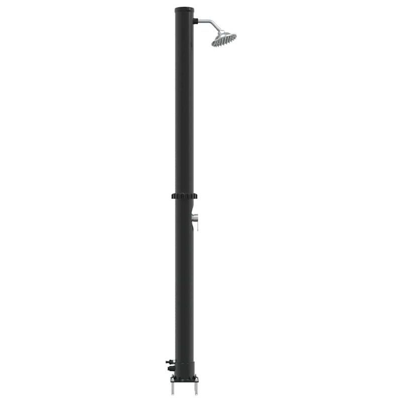 vidaXL Kültéri Napelemes Zuhany Fekete 217 cm PVC és alumínium