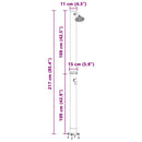 vidaXL Kültéri Napelemes Zuhany Fekete 217 cm PVC és alumínium