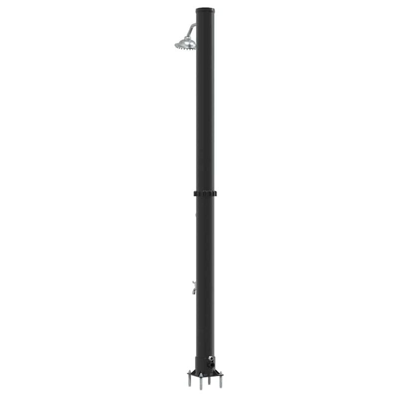 vidaXL Kültéri Napelemes Zuhany Fekete 217 cm PVC és alumínium