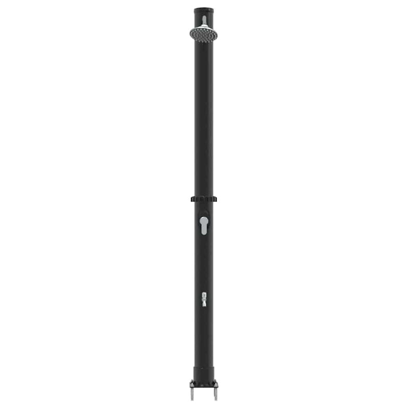vidaXL Kültéri Napelemes Zuhany Fekete 217 cm PVC és alumínium
