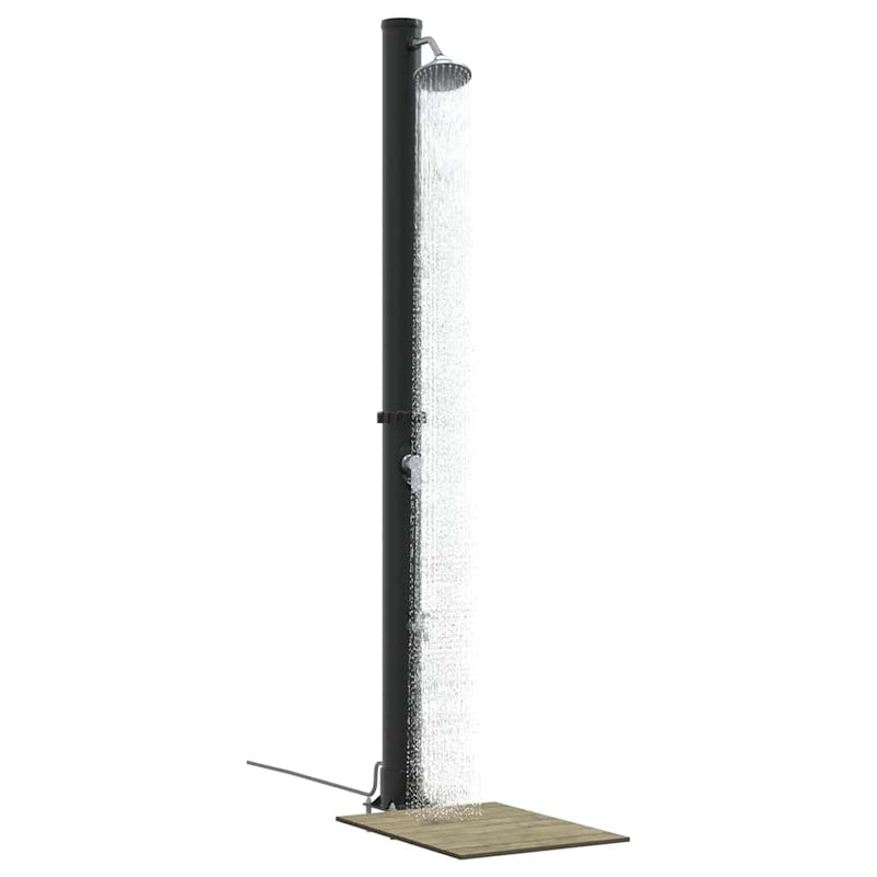 vidaXL Kültéri Napelemes Zuhany Fekete 217 cm PVC és alumínium