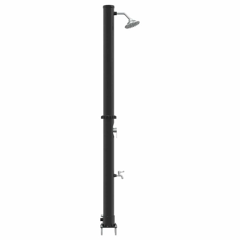 vidaXL Kültéri Napelemes Zuhany Fekete 217 cm PVC és alumínium