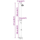 vidaXL Kültéri Napelemes Zuhany Fekete 217 cm PVC és alumínium