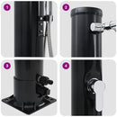 vidaXL Kültéri Napelemes Zuhany Fekete 217 cm PVC és alumínium