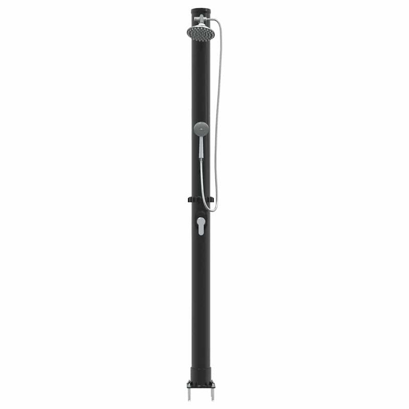 vidaXL Kültéri Napelemes Zuhany Fekete 217 cm PVC és alumínium