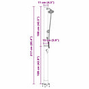 vidaXL Kültéri Napelemes Zuhany Fekete 217 cm PVC és alumínium