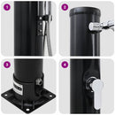 vidaXL Kültéri Napelemes Zuhany Fekete 217 cm PVC és alumínium