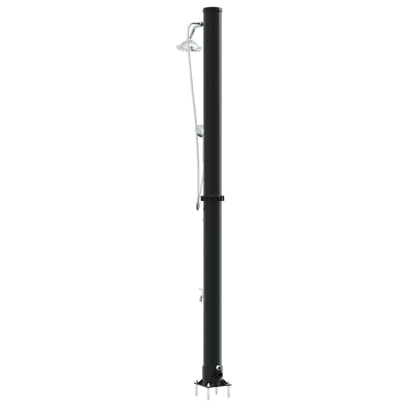vidaXL Kültéri Napelemes Zuhany Fekete 217 cm PVC és alumínium