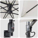 vidaXL Kerti napernyő Beige és fekete 248.5 x 247.5 x 160 cm