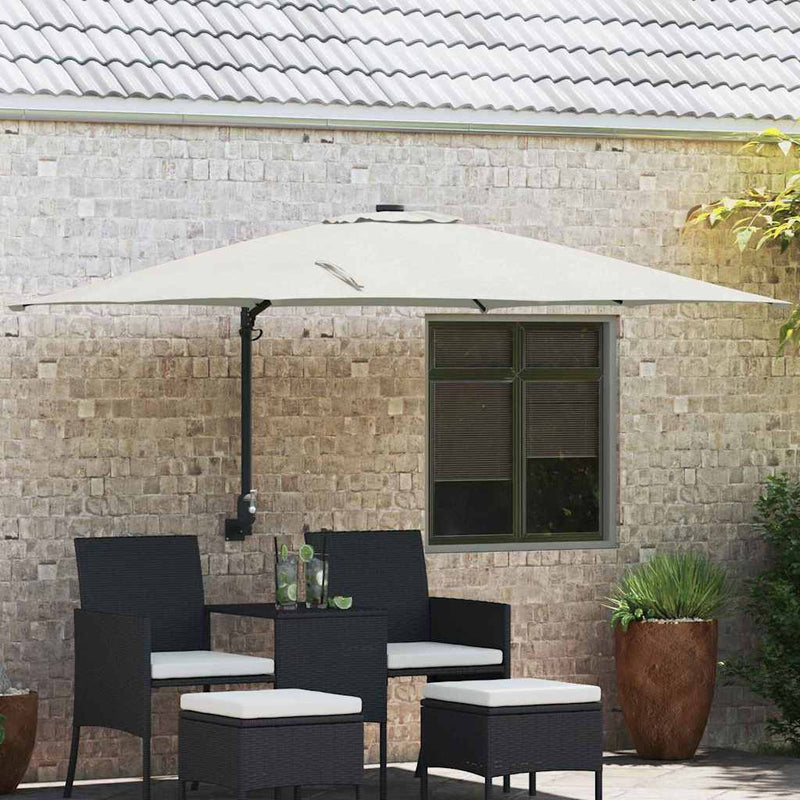 vidaXL Kerti napernyő Beige és fekete 248.5 x 247.5 x 160 cm