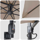 vidaXL Kerti napernyő Taupe és Fekete 248.5 x 247.5 x 160 cm