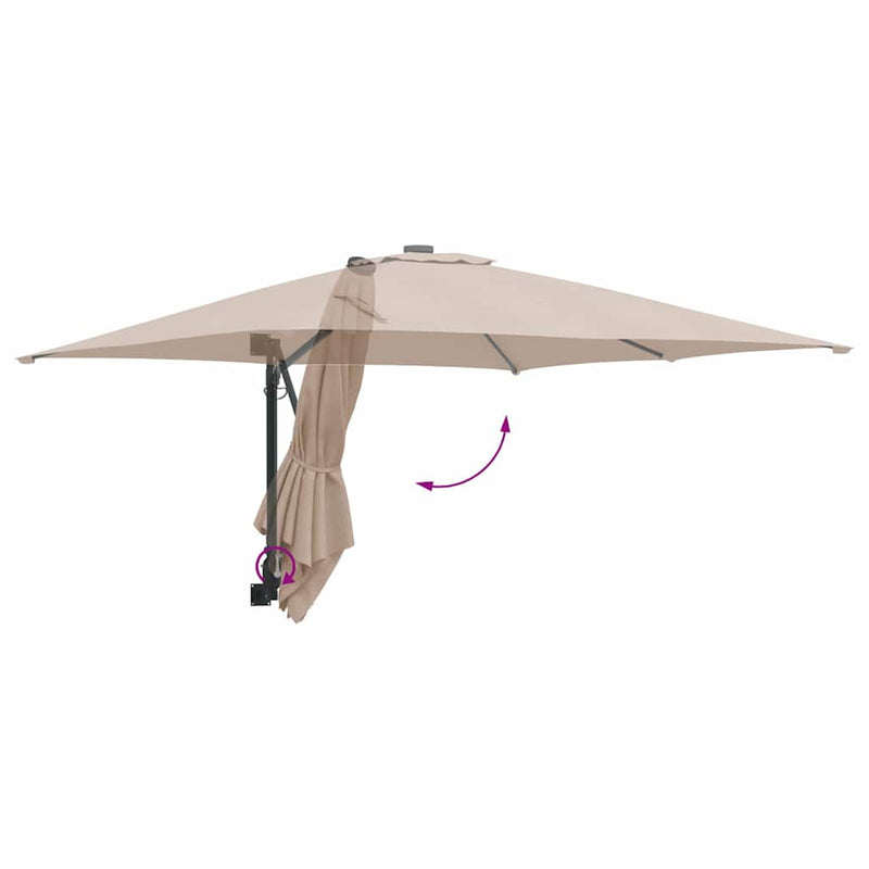 vidaXL Kerti napernyő Taupe és Fekete 248.5 x 247.5 x 160 cm