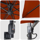 vidaXL Kerti napernyő Piros és Fekete 248.5 x 247.5 x 160 cm