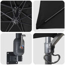 vidaXL Kerti napernyő Fekete és fekete 248.5 x 247.5 x 160 cm