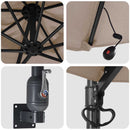 vidaXL Kerti napernyő Taupe és Fekete 248 x 248 x 148 cm