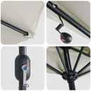 vidaXL Kerti napernyő félig Homokszín 294 x 150 x 224 cm szövet