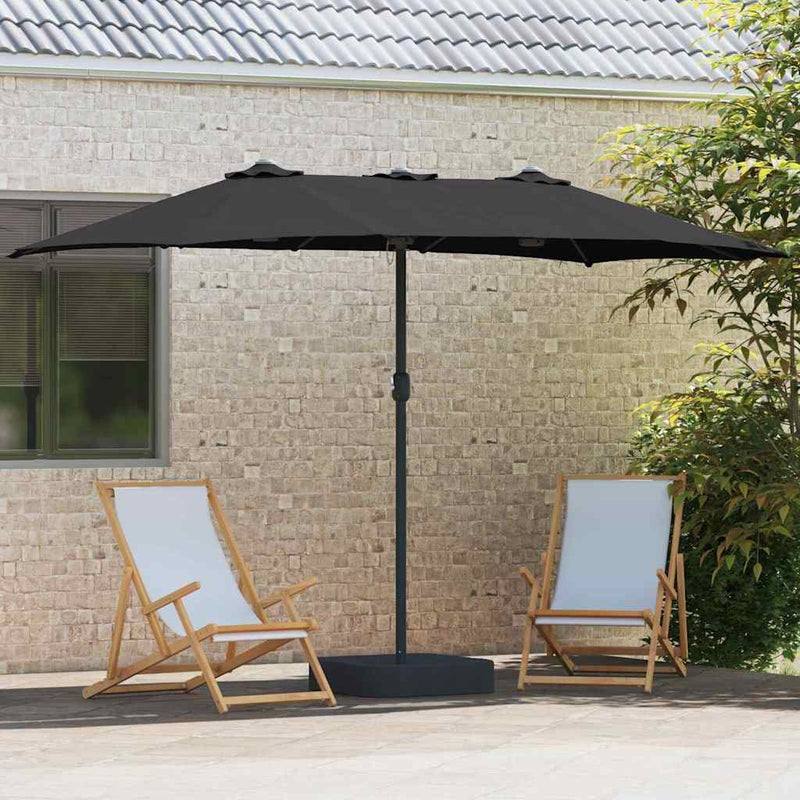 vidaXL Kerti napernyő Fekete 385 x 209 x 244 cm szövet