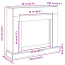 vidaXL fekete tölgy színű szerelt fa kandallóburkolat 100x30x87,5 cm