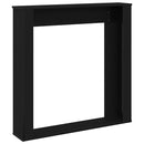 vidaXL fekete tölgy színű szerelt fa kandallóburkolat 100x20x100 cm