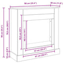 vidaXL fekete tölgy színű szerelt fa kandallóburkolat 90x30x90 cm