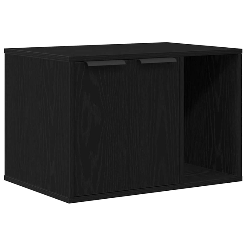 vidaXL fekete tölgyfa macskaalom tároló 60 x 40 x 40 cm