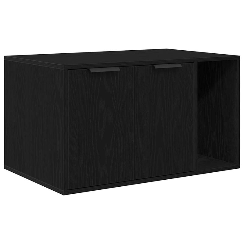 vidaXL fekete tölgyfa macskaalom tároló 80 x 50 x 45 cm