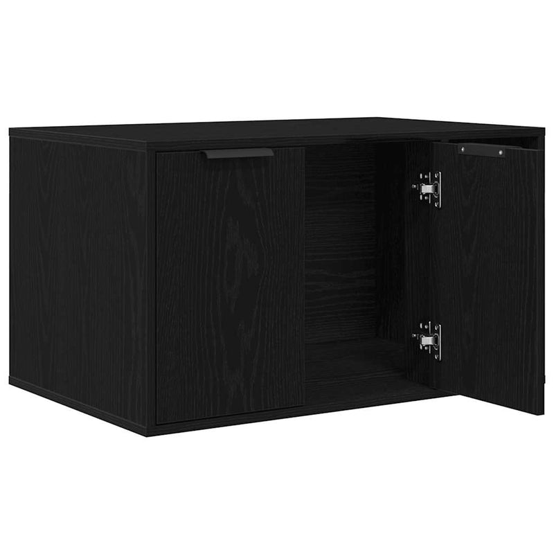 vidaXL fekete tölgyfa macskaalom tároló 80 x 50 x 45 cm