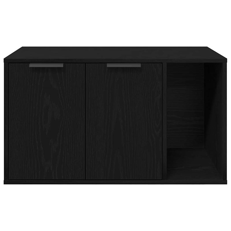 vidaXL fekete tölgyfa macskaalom tároló 80 x 50 x 45 cm