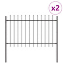 vidaXL Kerti Kerítés 2 pcs Szürke 3,4 x 1 m Porfestett acél