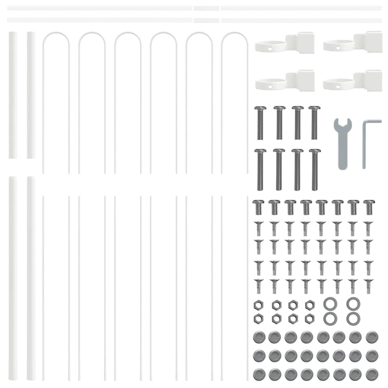 vidaXL Kerti Kerítés Fehér 3.4 x 1.5 m Porszórt Acél