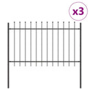vidaXL Kerti Kerítés 3 pcs Szürke 5,1 x 0,8 m Porfestett acél