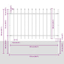 vidaXL Kerti Kerítés Szürke 5.1 x 1 m Porszórt Acél