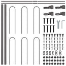 vidaXL Kerti Kerítés BOXTEL 4 pcs 6,8 x 0,6 m Porfestett acél Szürke