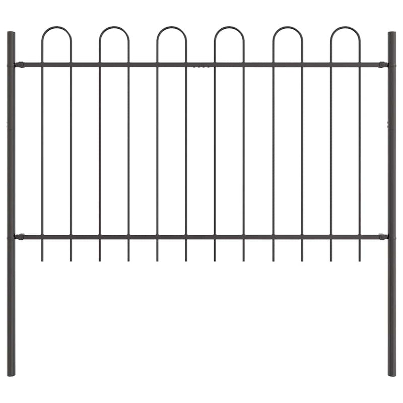 vidaXL Kerti Kerítés Szürke 6.8 x 0.8 m Porszórt Acél