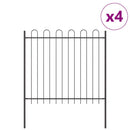 vidaXL Kerti Kerítés 4 pcs Szürke 6,8 x 1,5 m Porfestett acél