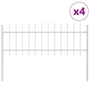 vidaXL Kerti Kerítés 4 pcs Fehér 6,8 x 0,6 m Porfestett acél