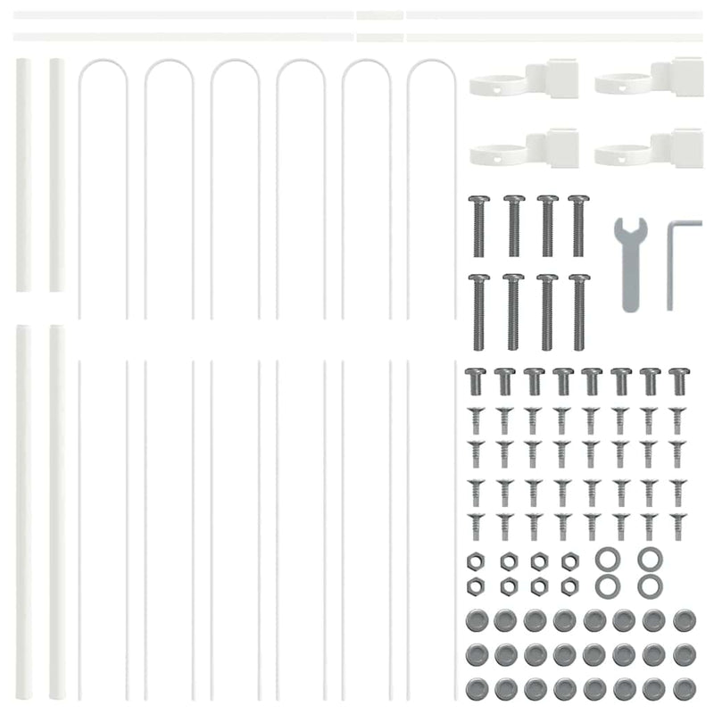 vidaXL Kerti Kerítés Fehér 6.8 x 1.5 m Porszórt Acél