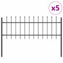 vidaXL Kerti Kerítés 5 pcs Szürke 8,5 x 0,6 m Porfestett acél