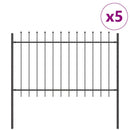 vidaXL Kerti Kerítés 5 pcs Szürke 8,5 x 1,2 m Porfestett acél