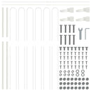 vidaXL Kerti Kerítés Fehér 10.2 x 1.5 m Porszórt Acél
