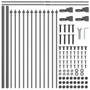 vidaXL Kerti Kerítés 7 pcs Szürke 11,9 x 0,6 m Porfestett acél