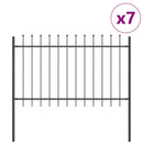 vidaXL Kerti Kerítés 7 pcs Szürke 11,9 x 1,2 m Porfestett acél