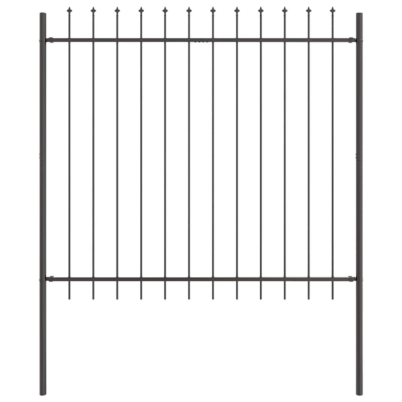 vidaXL Kerti Kerítés Szürke 11.9 x 1.5 m Porszórt Acél