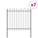 vidaXL Kerti Kerítés Szürke 11.9 x 1.5 m Porszórt Acél