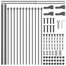 vidaXL Kerti Kerítés Szürke 13.6 x 0.6 m Porszórt Acél