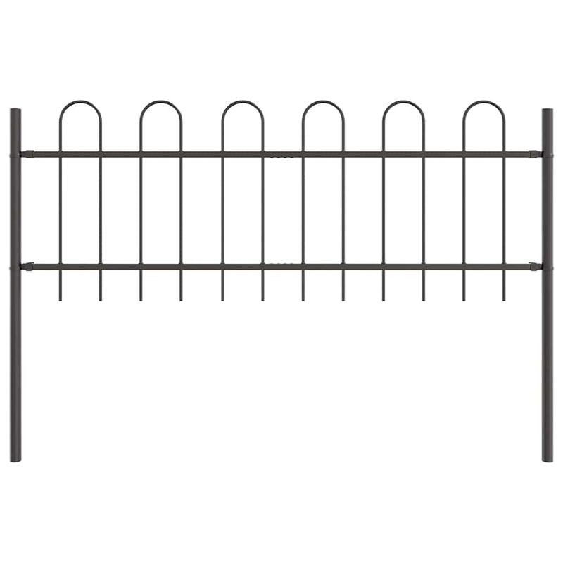 vidaXL Kerti Kerítés Szürke 13.6 x 0.6 m Porszórt Acél