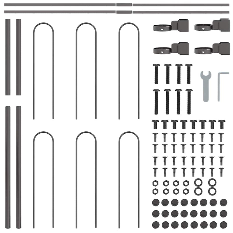 vidaXL Kerti Kerítés Szürke 13.6 x 1 m Porszórt Acél